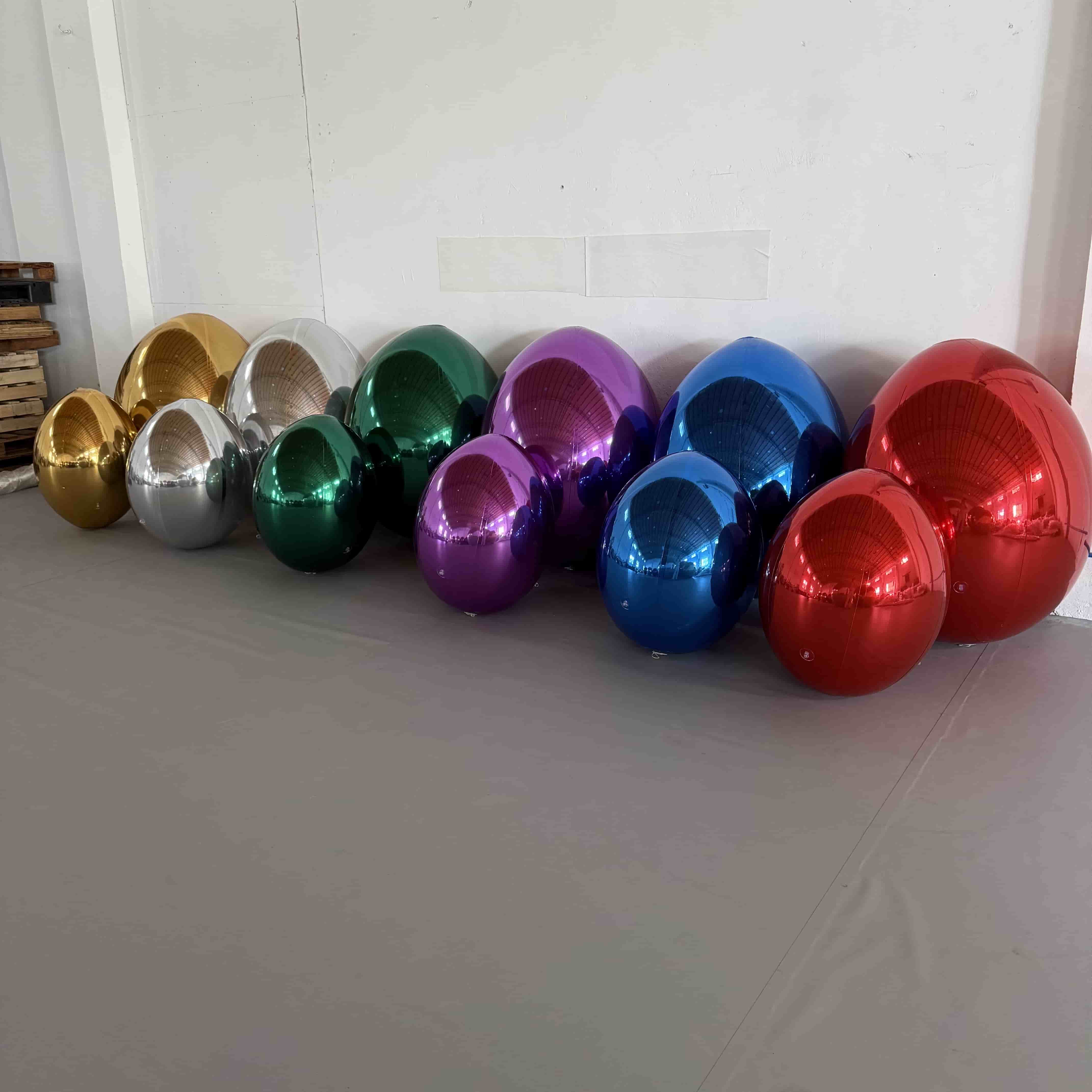 Green Egg Shape Mirror Balloon with Multi Color Options